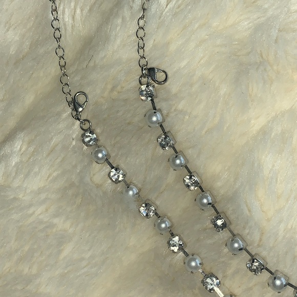 Bra straps replacement pearl and crystal diamond jewel silver chain Bra straps - Picture 10 of 13